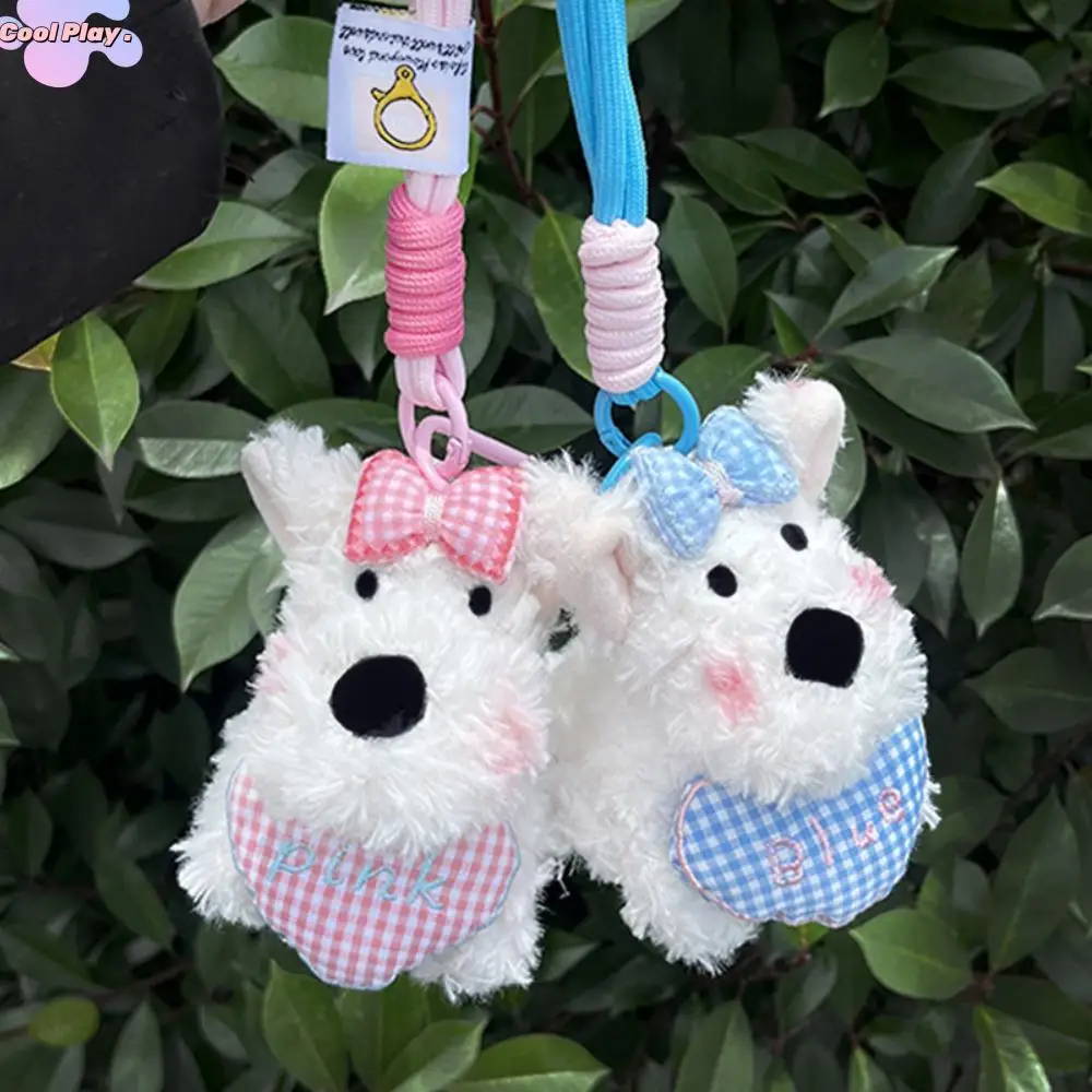 

Lovely Cute Schnauzer Dog Keyrings Animal Stuffed Plush West Highland Keyring Portable Creative Puppy Doll Bag Pendant Gift