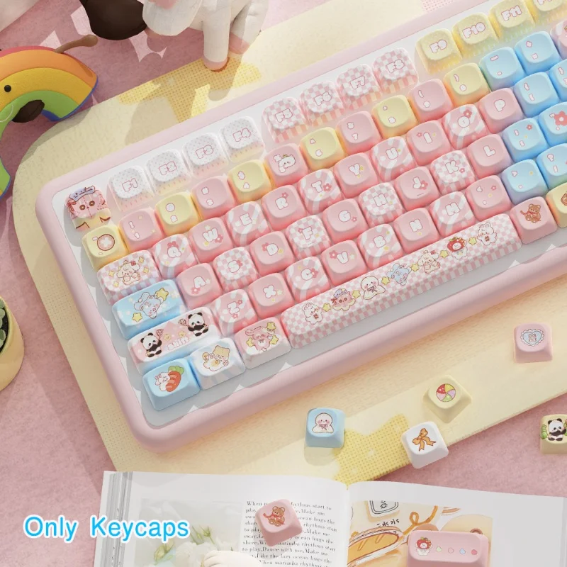 Imagem -02 - Clipe Boneca Teclado Temático Keycap Pbt Original Cinco Faces de Sublimação de Calor Teclado Mecânico Moa Altamente Bonito 112 120 Teclas