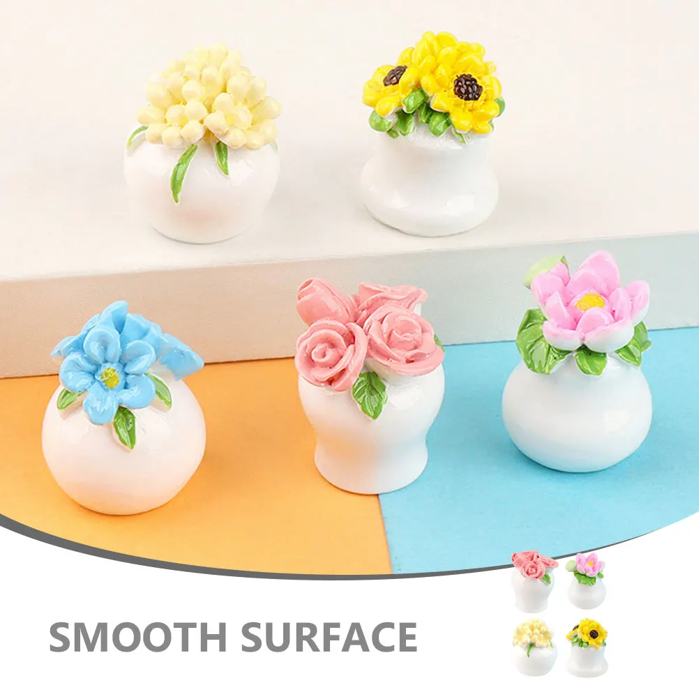 

12 Pcs Three-dimensional Potted Decorations Bonsai Model Adornments Diy Simulated Miniature Flowerpot Plants