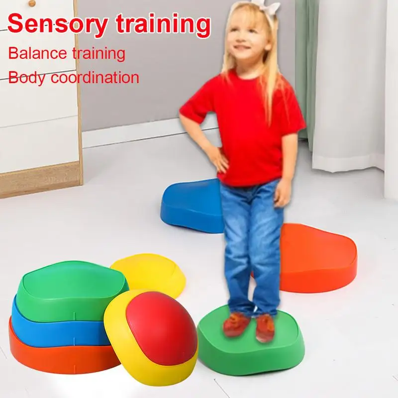 5Pcs Balance Stone Sensory Training Equipment Teaching Aids Stackable Blocks Stone Balance Stepping Stones Toy For Autistic Kids