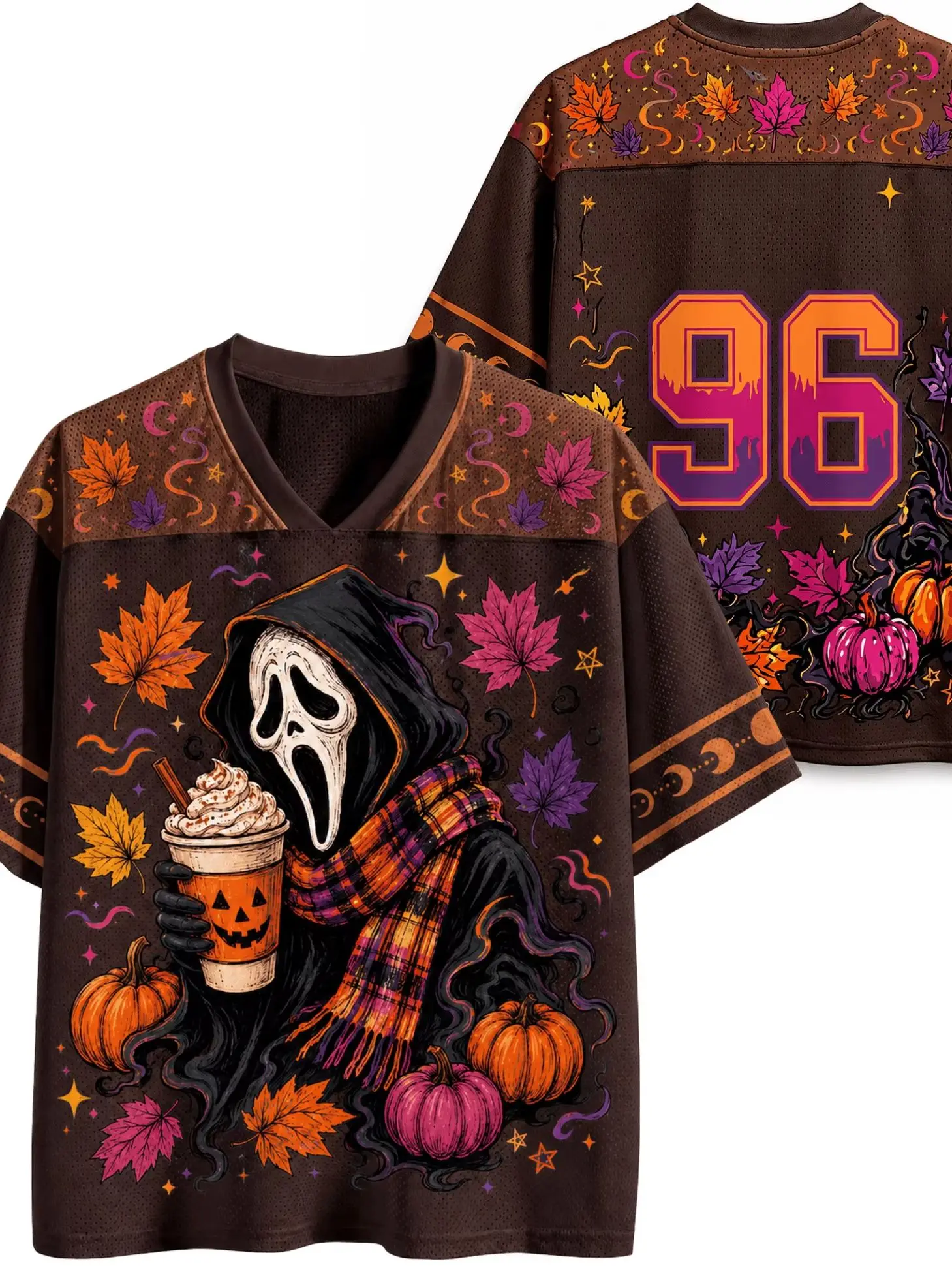 2026 Heiß begehrtes Retro-T-Shirt mit lustigem Kürbis-Print, Halloween V-Ausschnitt, Y2K-Mode-Jersey für Erwachsene und Kinder, Übergrößen-Sport-T-Shirt – Detail 3