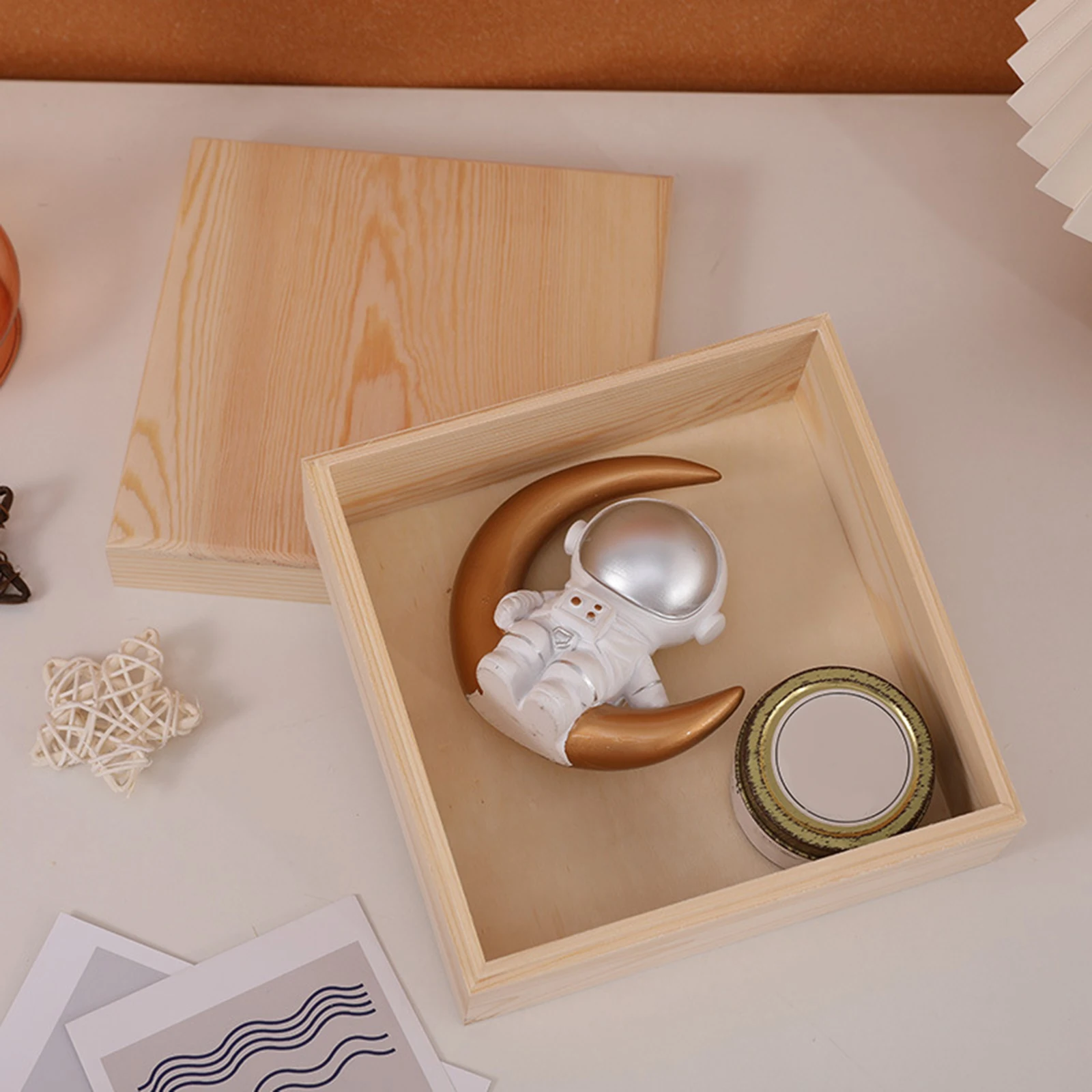 Wooden Storage Box with Lid Decorative Storage Organizer Case Jewelry Box Wooden Gift Box Home Organization