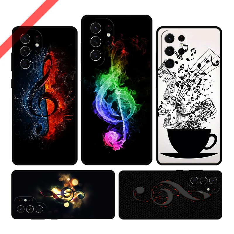 Etui na telefon Musical Notes Classical Music Art do Samsung Galaxy S20 FE S21 S10 S23 Plus S24 S22 Ultra Note20 Note10 S9 S8 Cover