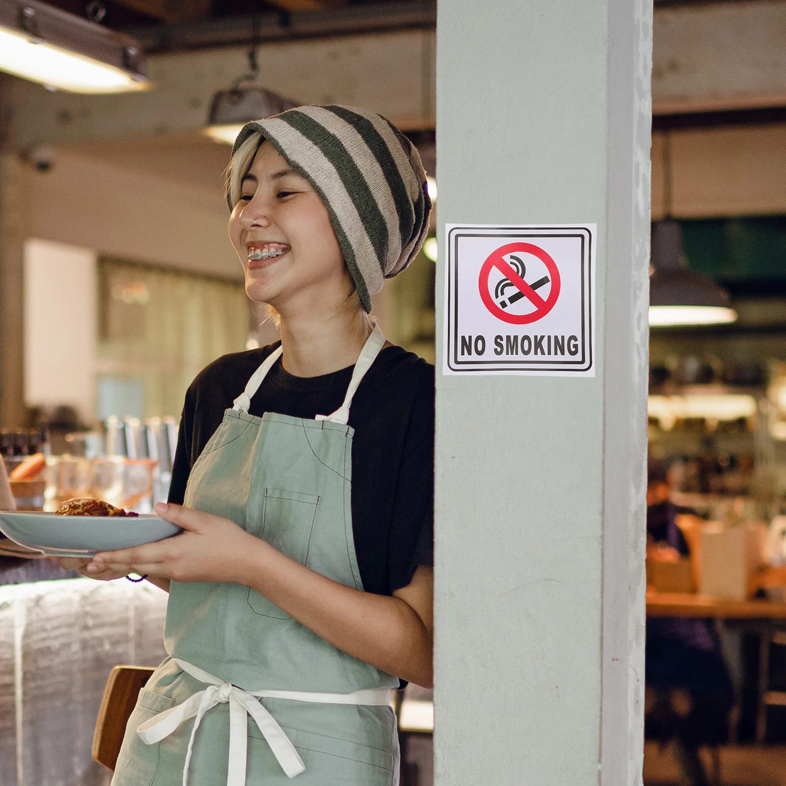 12 Pcs No Smoking Sticker Signs for Business Self-adhesive Car Stickers Home Waterproof The Decals