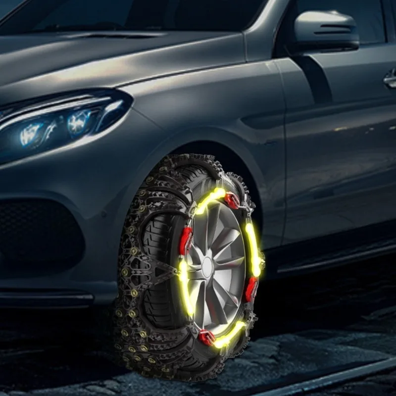 Universal Car Winter Anti-skid Chain Rubber Snow Chains Safe Driving Tire Outdoor Emergency Chain Automobiles Tire Accessories