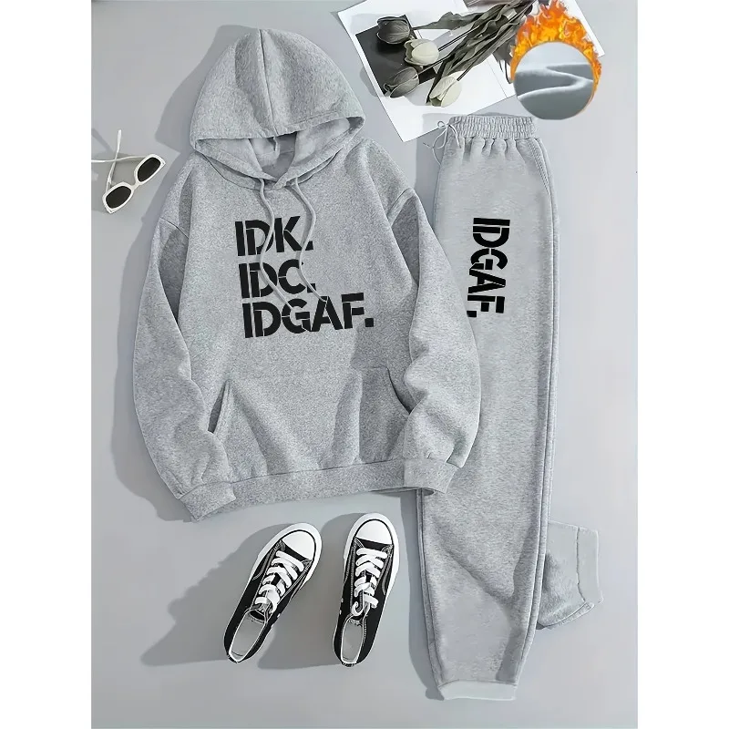 2 piece Men's Paris Letter Striped 3D Printed Comfortable Hooded and Long Pants Set Suitable for Spring and Autumn Wear