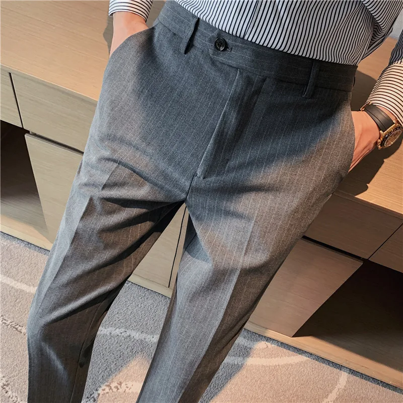 Business Formal Pants Men 2024Spring Korean Style Slim Office Social Suit Trousers High Quality Casual Streetwear Straight Pants