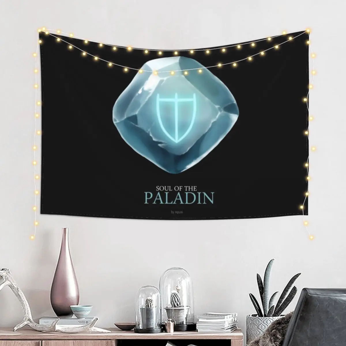 Soul of the Paladin -black Tapestry Aesthetic Room Decor Korean Things To The Room Tapestry