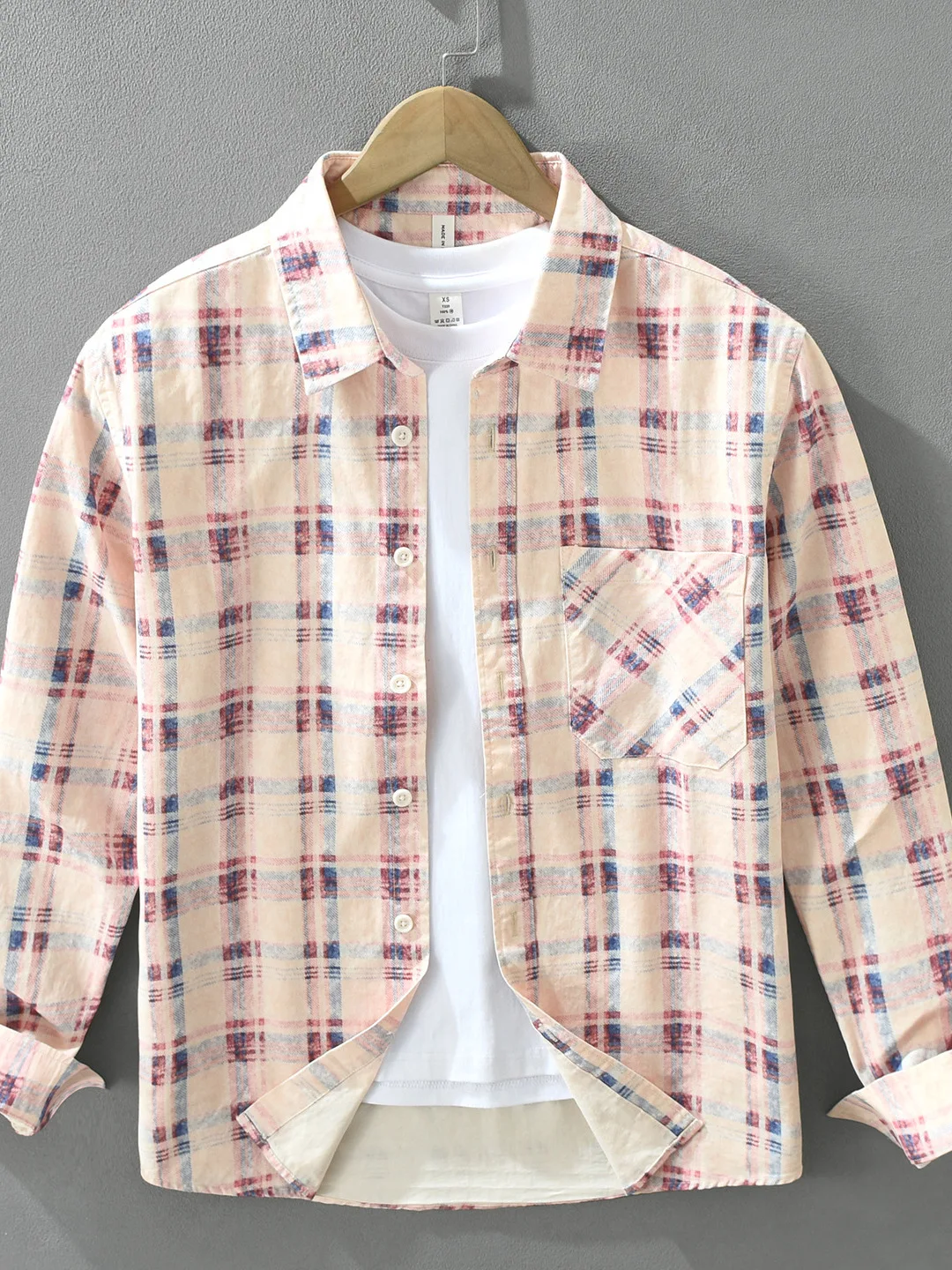 Retro Japanese Style Men's Cotton Shirt Plaid Pattern Casual Turn-down Collar Long Sleeve Autumn New Design Sensation Shirt