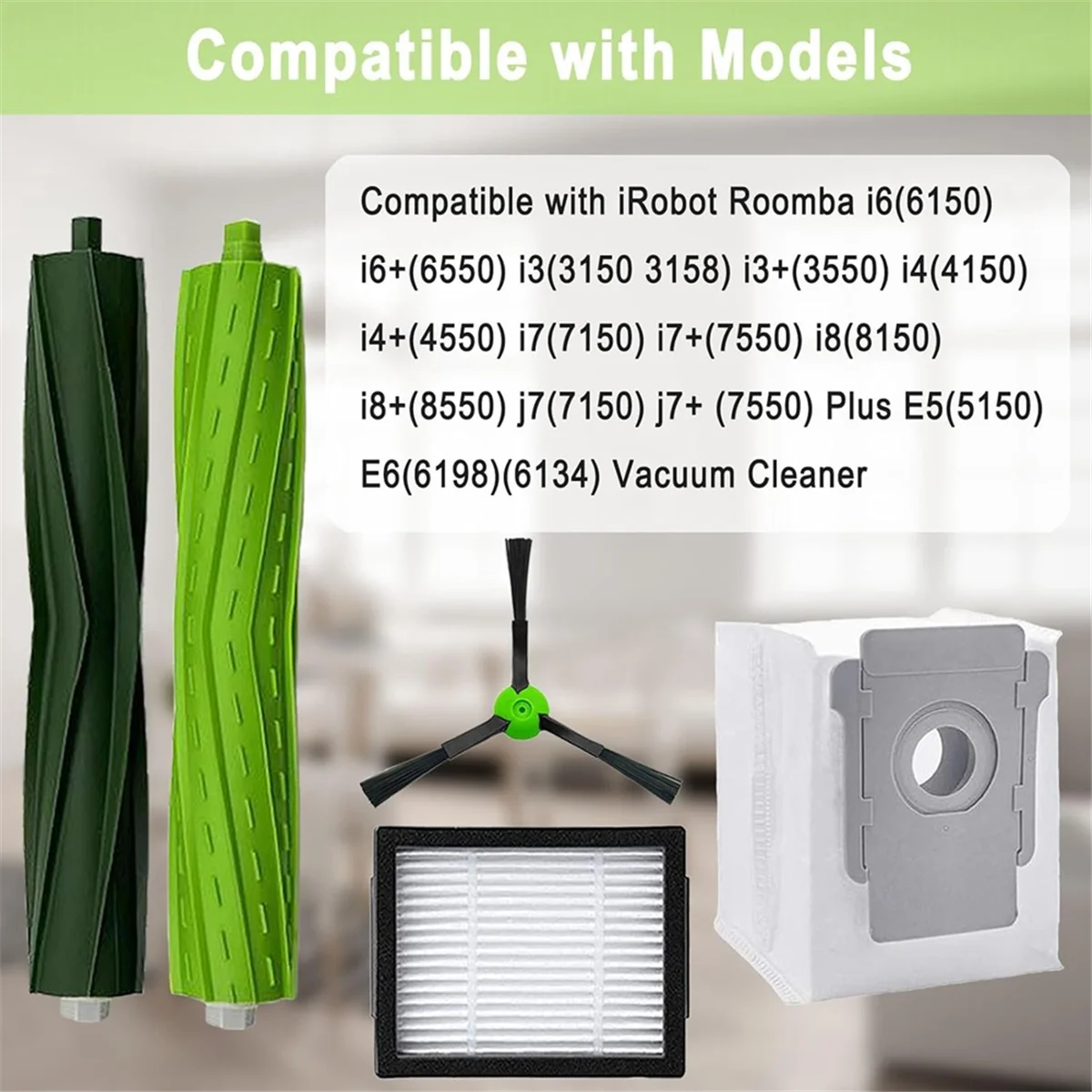 

For I3 I3+ I7 I7+ I4 I6 I6+I8 I8+/Plus E5 E6 E7 J7 I E &J Series Vacuum Main Side Brush Hepa Filter Bags