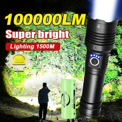 2024 Usb Rechargeable LED Flashlights High Power Floodlight Super Bright XHP360 Torch Portable Work 12h Camping Tactical Lantern