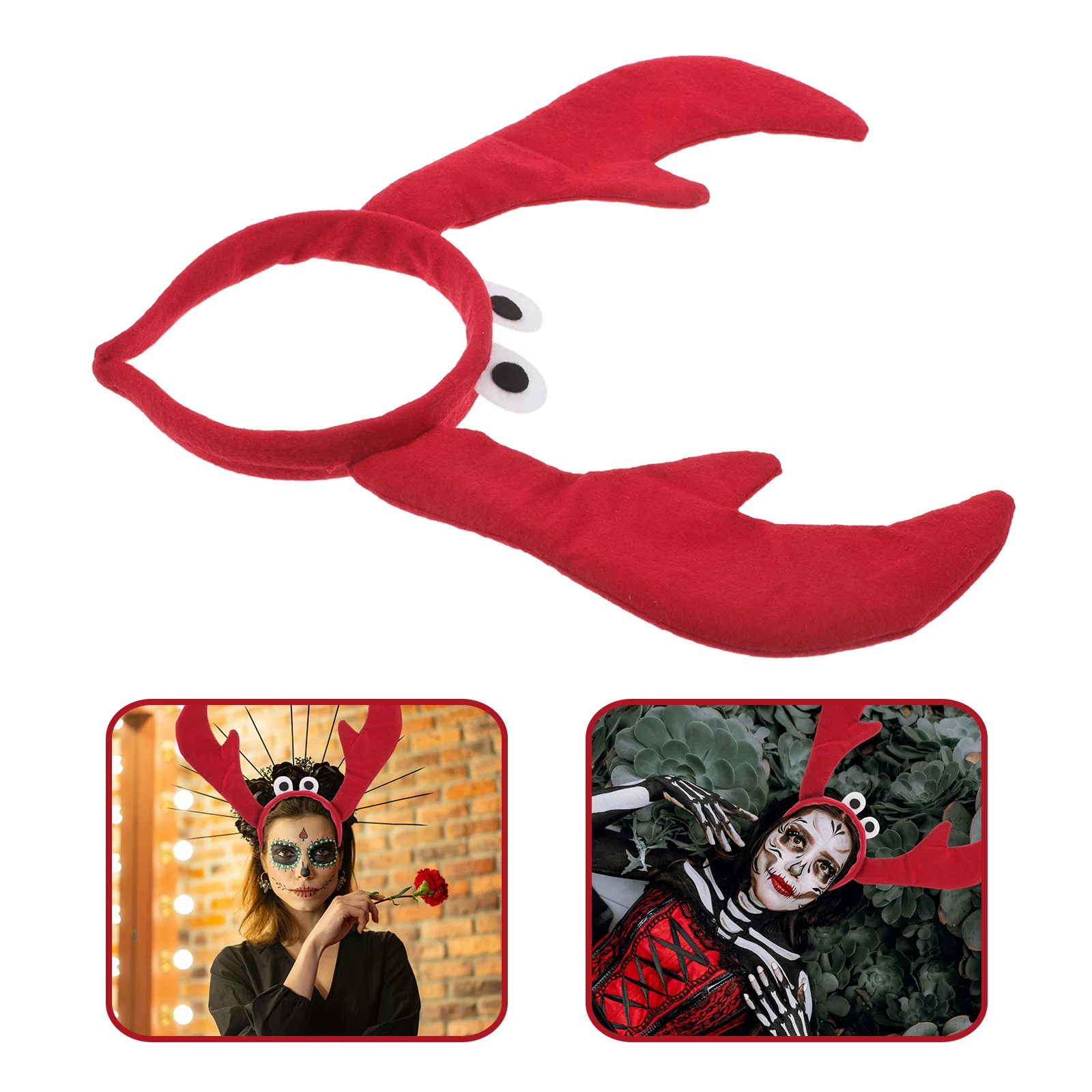 

Crab Headband Animal Cosplay Lobster Headdress Headbands Decorative Hair Hoop Cloth Eyes Miss