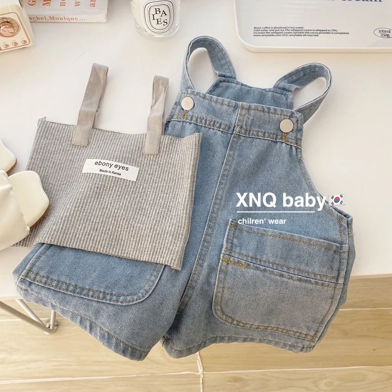 Summer Clothes Suit Children Fashion Girls camisole+Suspenders shorts 2Pcs/set Toddler Casual Clothing KidsTrack suit1-7Y
