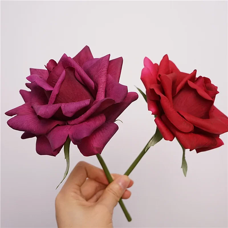 10Pc Moisturizing Rose Real Touch Artificial Flowers Wedding Decor Flower Arrangement Bridal Bouquet Home Party Event Decor Rose