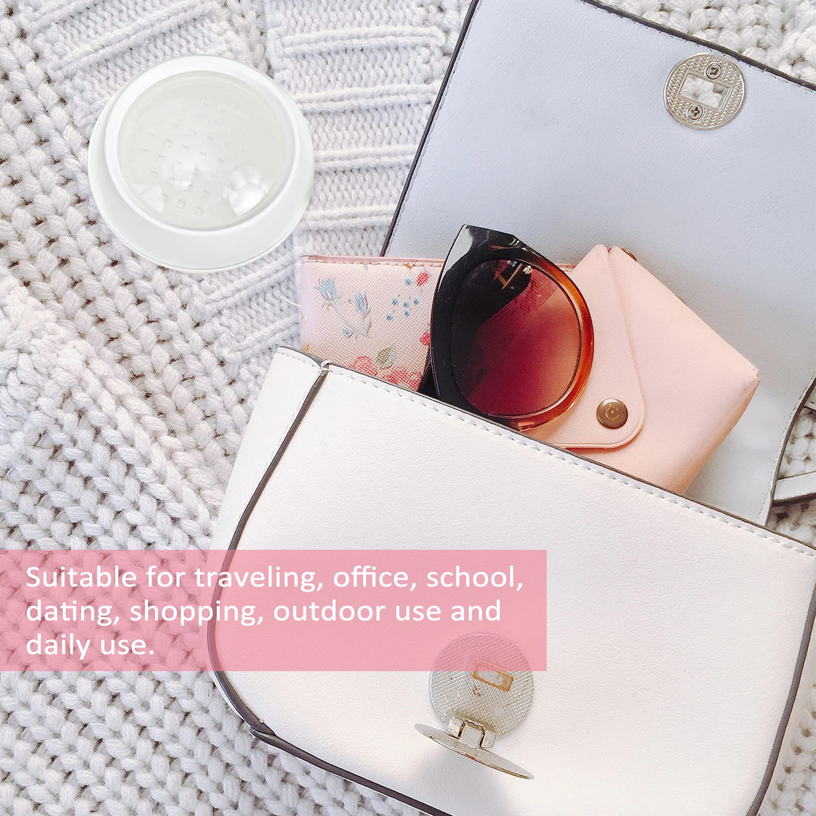 

Elegant Powder Box 50G Detachable Lid Container For Loose Powder Storage Women Gift Portable Empty Makeup