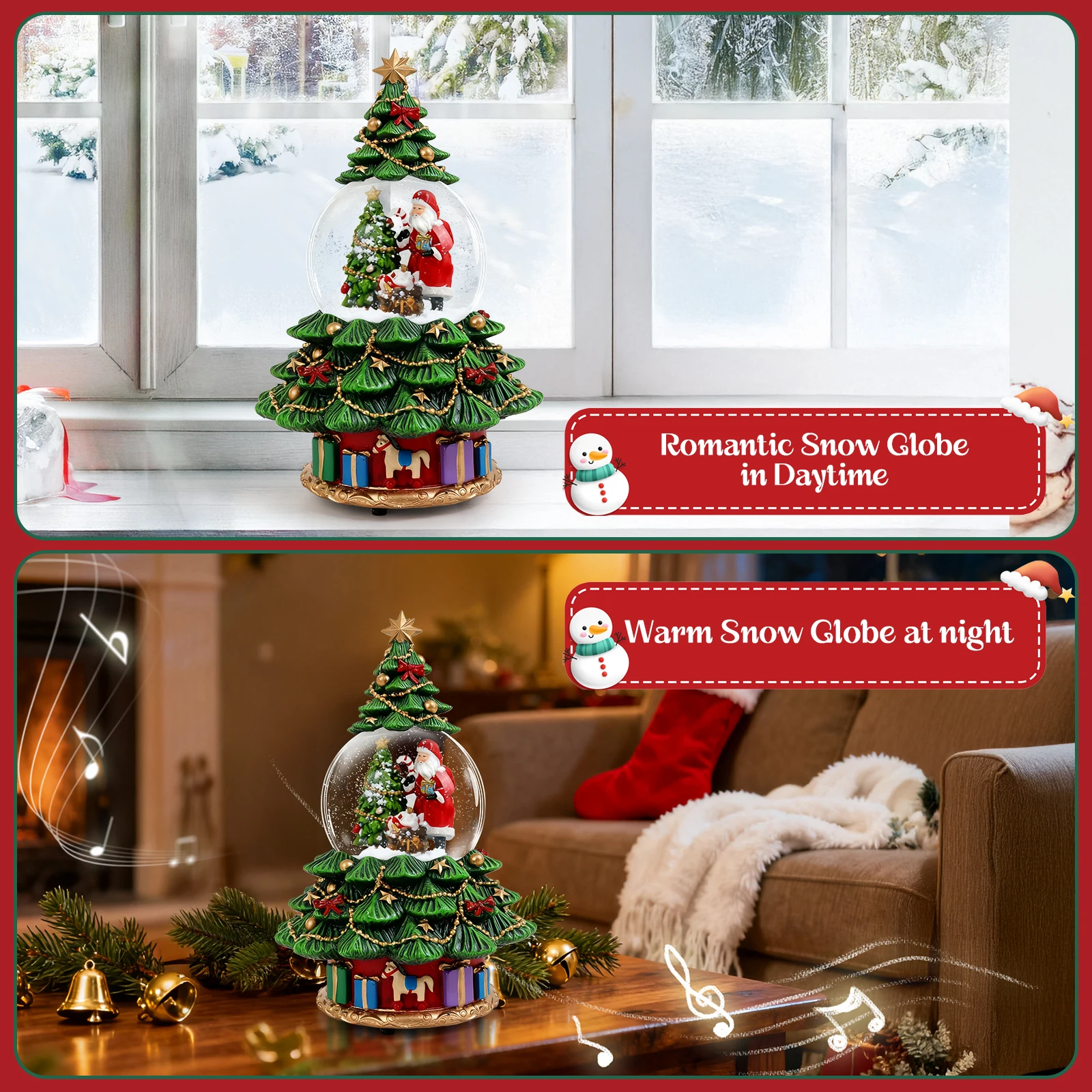 

Edition Christmas Collectible Santa's Gift Giving Music Box with Snow Globe & Tree The Perfect 2025 Holiday Decoration & Gift