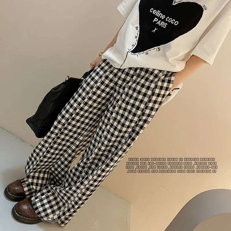 

VIMAS High Waist Striped Trousers Classic Bla White Faionable Straight Leg Pants Ladies Commute Sle Autumn Collection