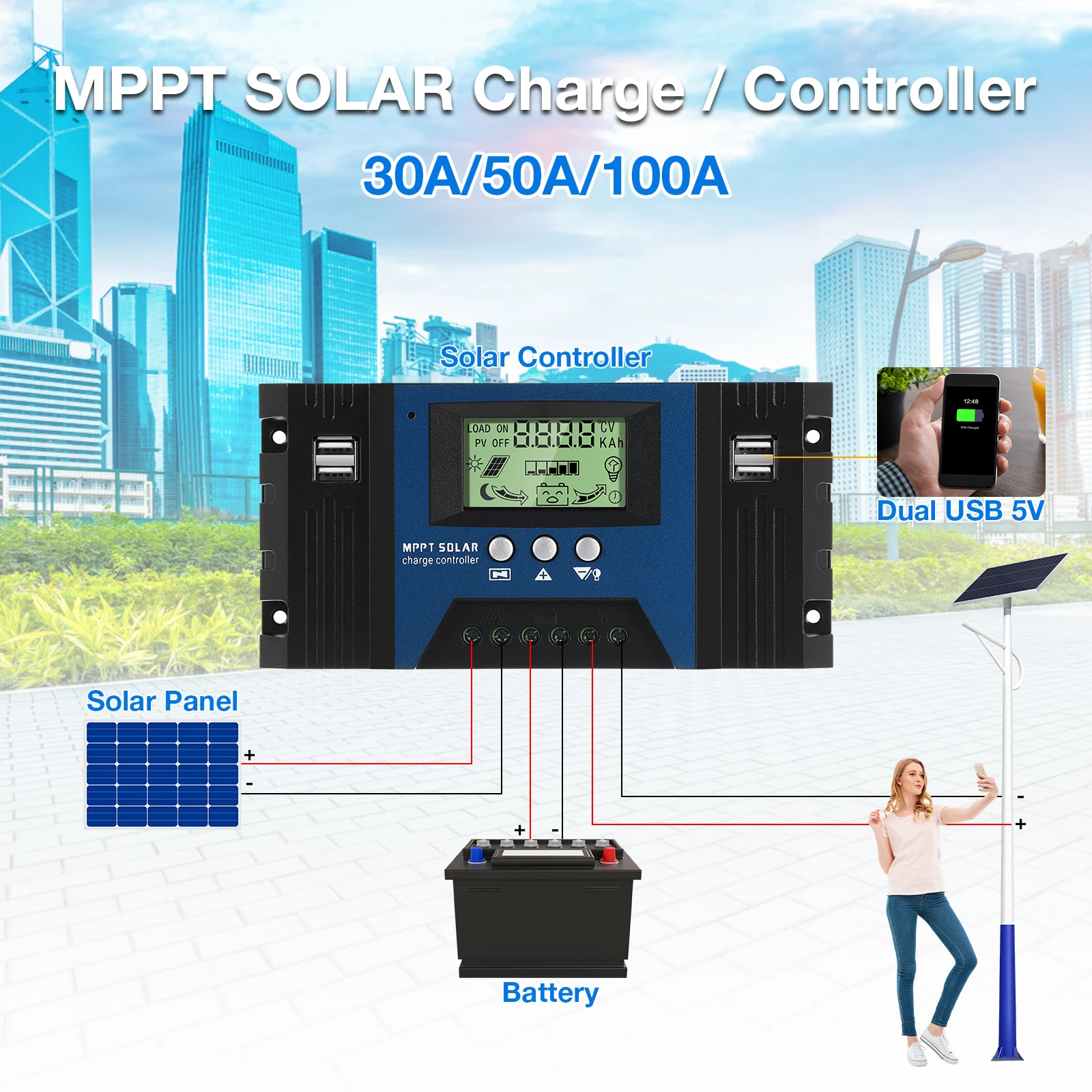 

Solar Controller Regulator Small Panel Energy Controllers Voltage Outdoor