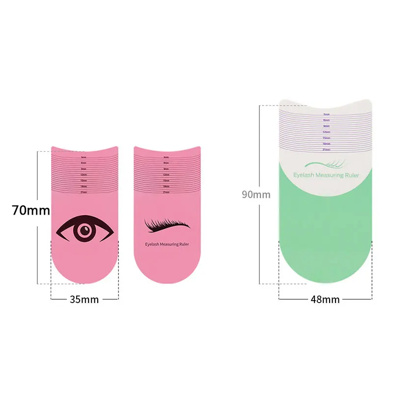 10Pcs Lash Length Measuring Ruler Portable Soft Plastic Ruler Makeup Tool Lashes Extension Growth Accessory