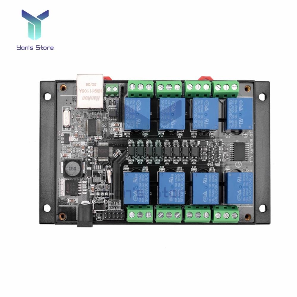 NC-1000 Ethernet RJ45 TCP/IP WEB Remote Control Board with 8 Channels Relay Integrated 250VAC LAN 485 Networking Controller