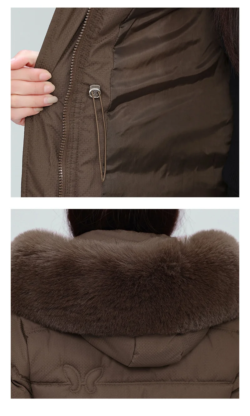 Women's Winter Parka Coat Hooded Korean Version Lady Down Cotton Jacket Warm Temperament Ladies Cotton Padded Outerwear
