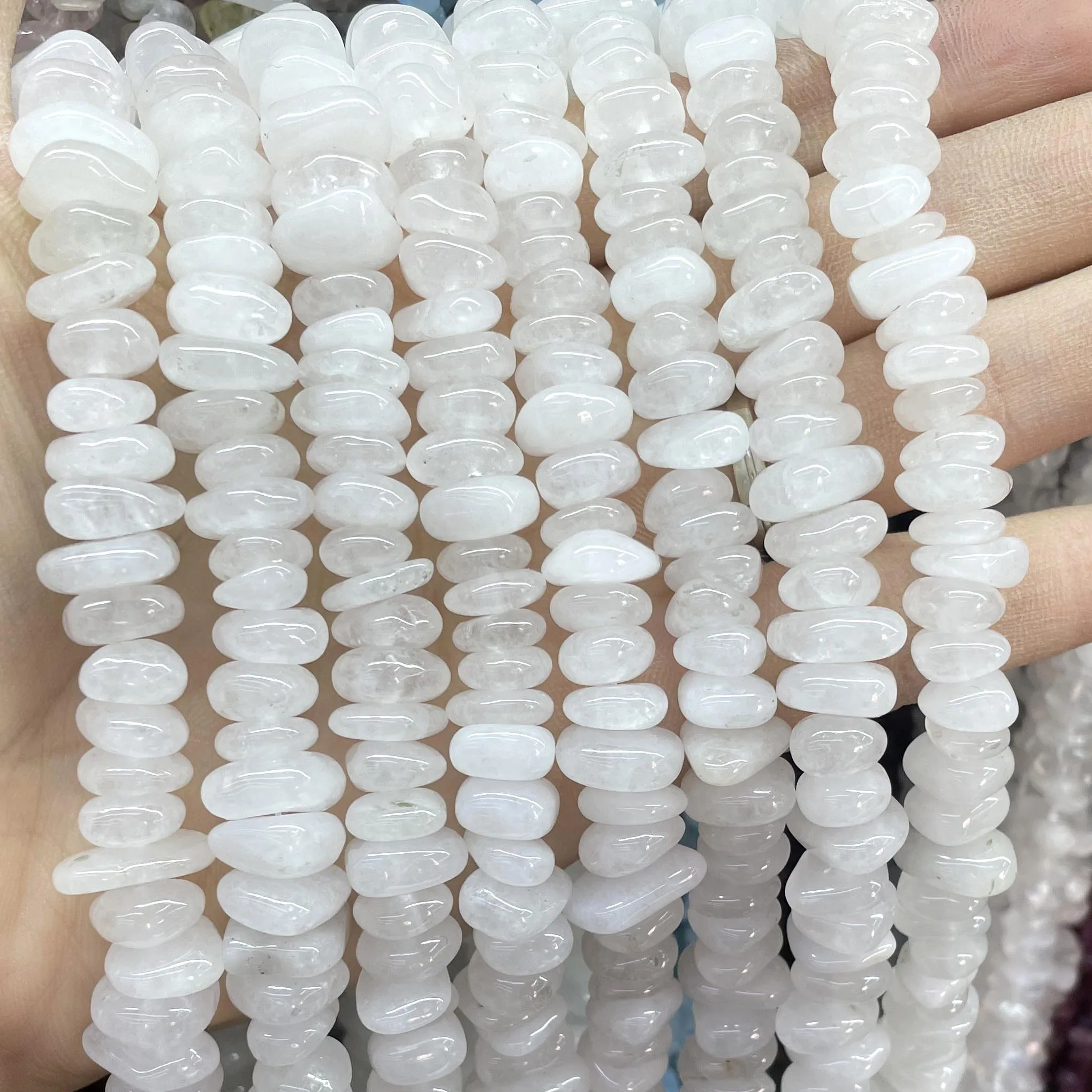 الحجر الطبيعي 8-12 مللي متر غير النظامية الملونة التورمالين فضفاض خزر عازل لصنع المجوهرات سحر سوار ذاتي الصنع إكسسوارات عقد #2