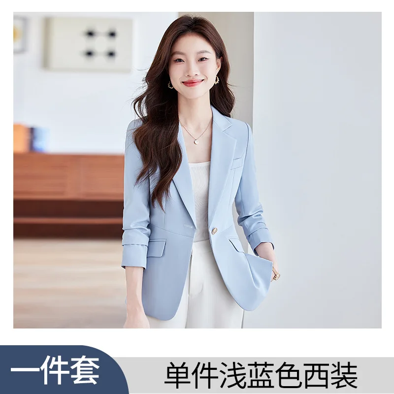 ชุดสูทแฟชั่นทันสมัยปี 2025 เสื้อเบลเซอร์ลำลองแขนยาวสำหรับผู้หญิง สไตล์มืออาชีพ แจ็คเก็ตสำหรับใส่ทำงาน รุ่น 6628