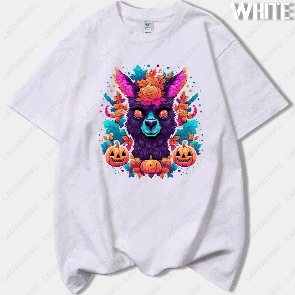 ZOMBIEALPACA-LYPSE Atasan Kaus Cetak Katun Kualitas Tinggi Leher-o Fashion Jalanan Uniseks Klasik Humor Hitam Alpaka Hitam