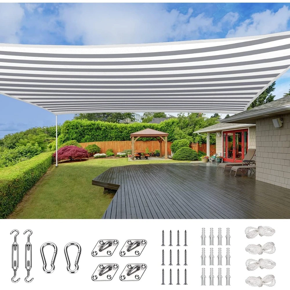 

20x26ft Sun Shade Sail for Patio, 185GSM Heavy Duty Rectangular Outdoor Sunshades UV Block Outside Canopy Cover for Backyard