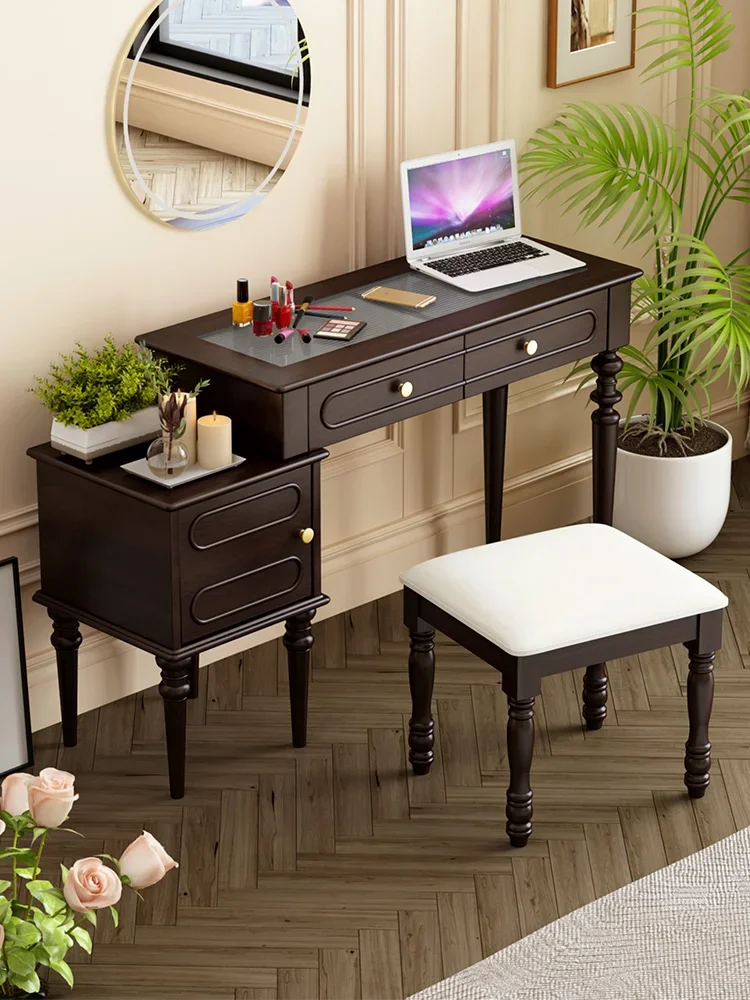 

yj19 French-style Light Luxury Retro Solid Wood Extendable Dressing Table Simple Desk