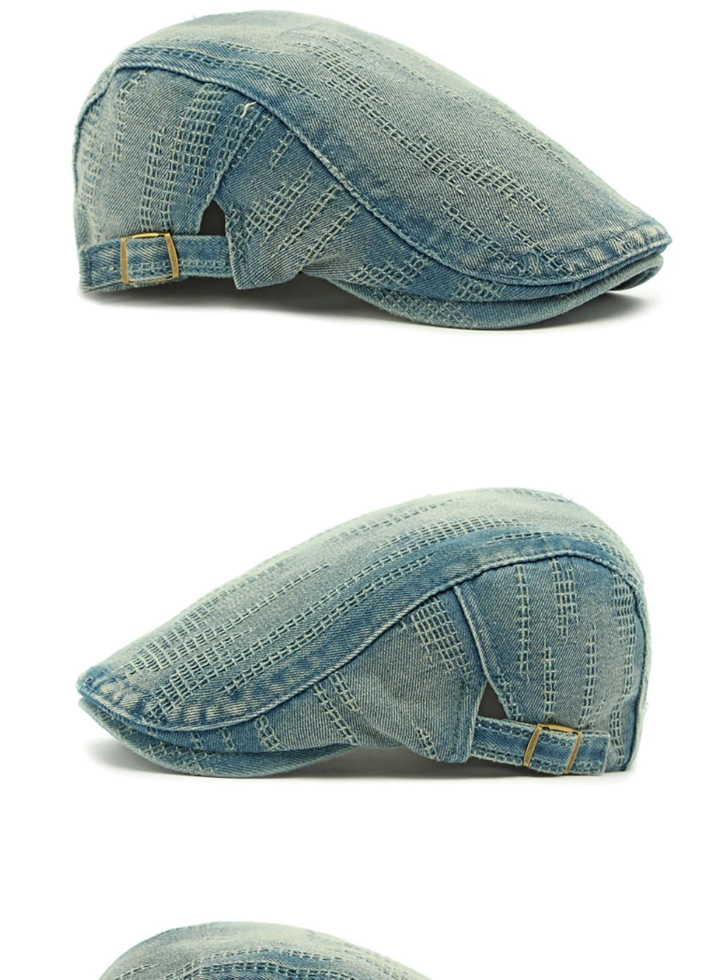 HT4768 Baskenmützen Frühling Sommer Herbst Denim-Kappen für Männer Frauen Baumwolle Künstler-Malermütze Unisex Ivy Flachmütze – Detail 10