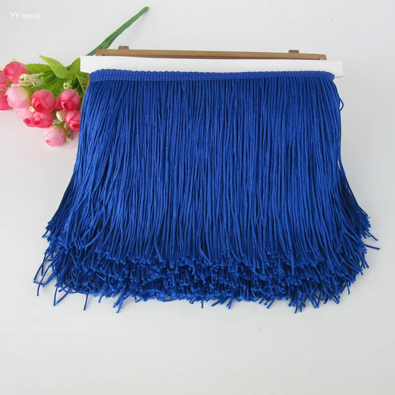 YY-tesco 10yard Orange Fringe Tassel Trimming Lace Latin Dress Macrame Dance Clothing Polyester Single Band 15cm Lace Ribbon