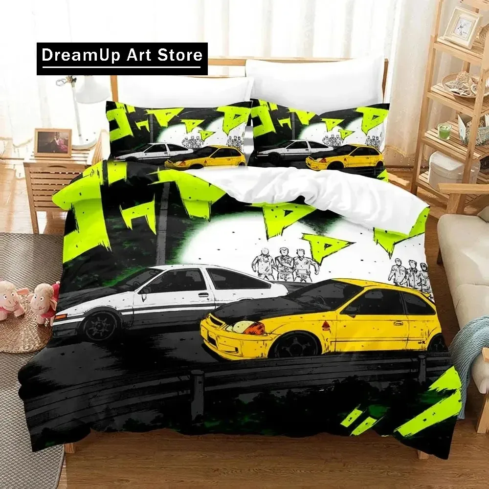 3D Print Initial D AE86 Bedding Set Duvet Cover Bed Set Quilt Cover Pillowcase Comforter king Queen Size Boys Adult Bedding Set