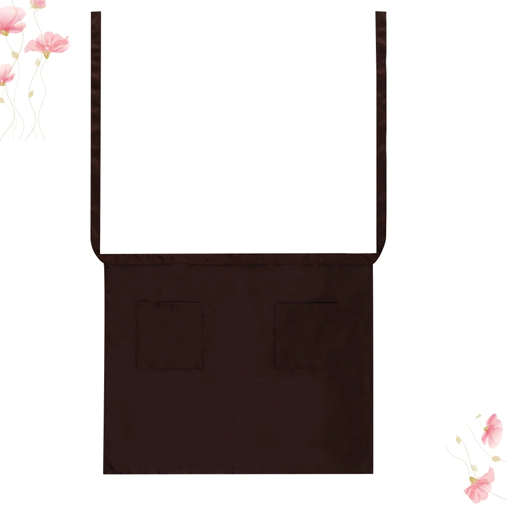 

Waterproof Apron for Waitress Half Waist Women Western Style with Pocket Aprons Shop Work Pockets
