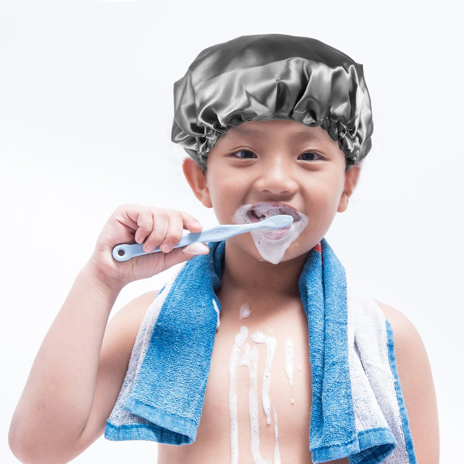 

Double Layer Sleep Cap Satin Adjustable Hair Bonnet For Night Sleeping Bathroom Shower Makeup Face Care Hair Loss Cap