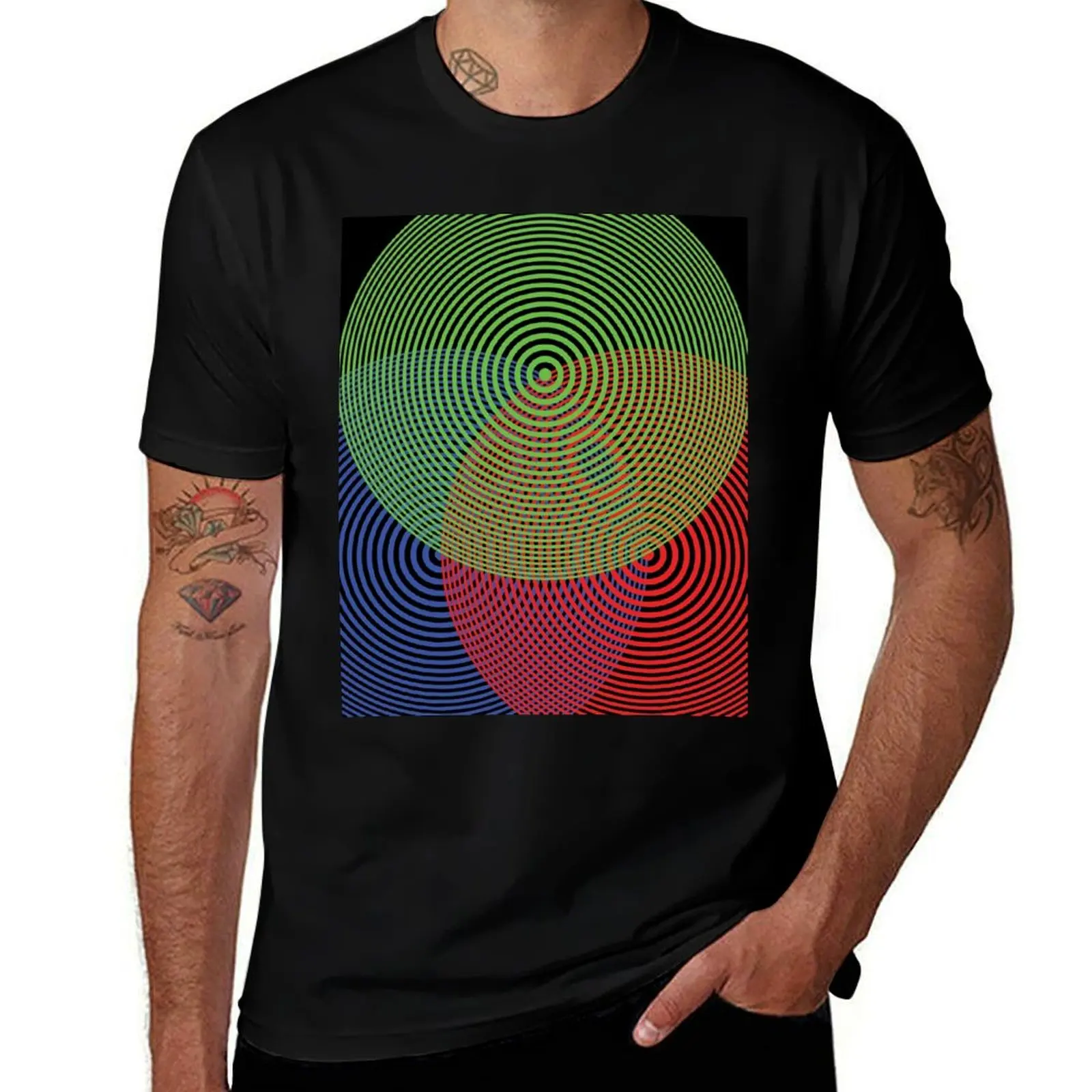 Concentric RGB T-Shirt anime t shirts vintage clothes black t shirts for men