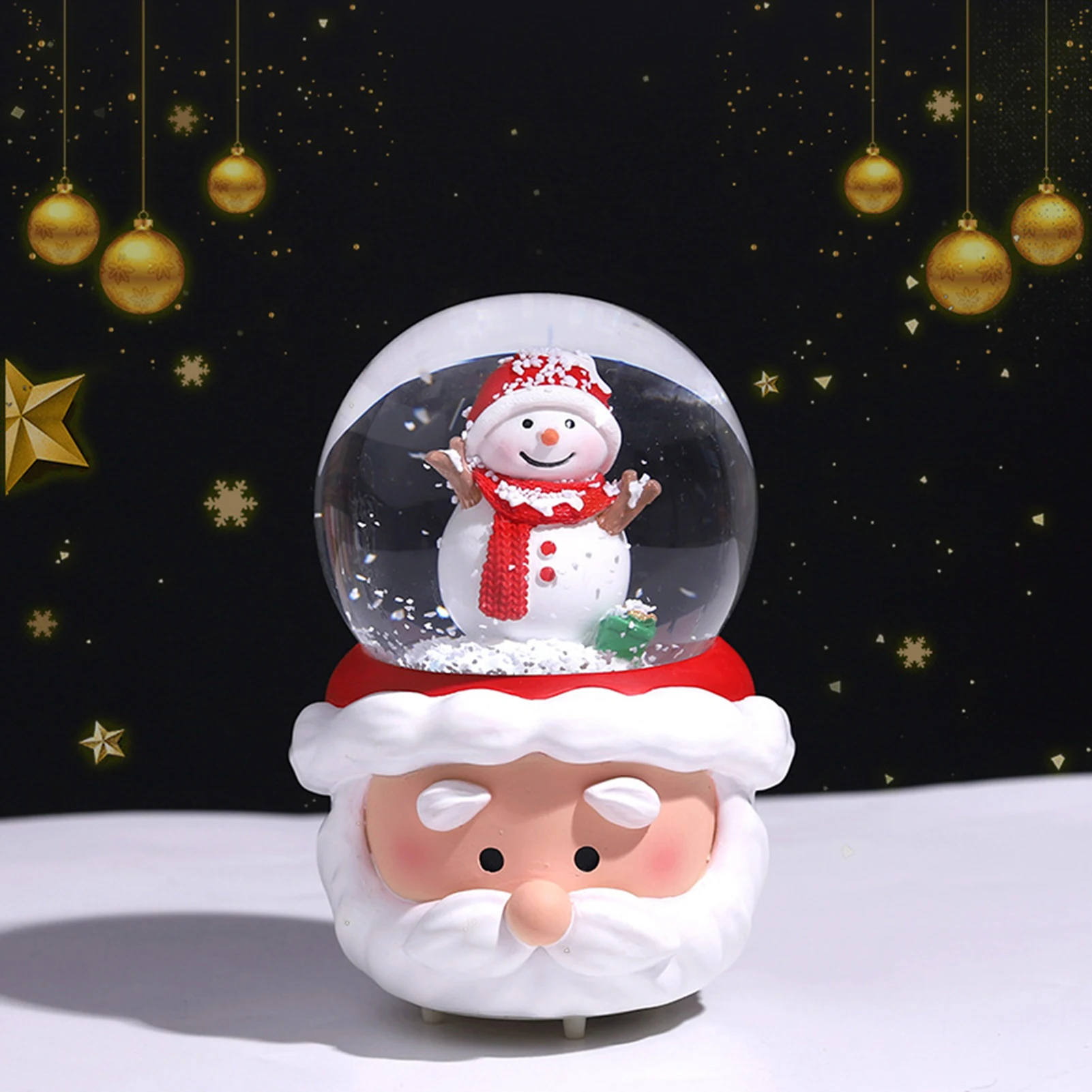 Christmas LED Crystal Ball Create Christmas Atmosphere Resin Balls for Christmas House Room