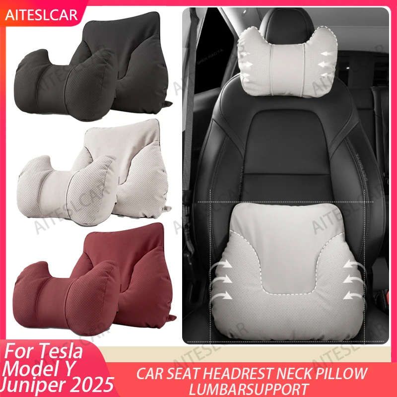 

Car Seat Headrest Neck Pillow for Tesla Model Y/X/3/S Head Lumbar Relief Support Soft Comfort Memory Cushion Protect Cover