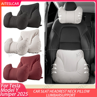 Car Seat Headrest Neck Pillow for Tesla Model Y/X/3/S Head Lumbar Relief Support Soft Comfort Memory Cushion Protect Cover