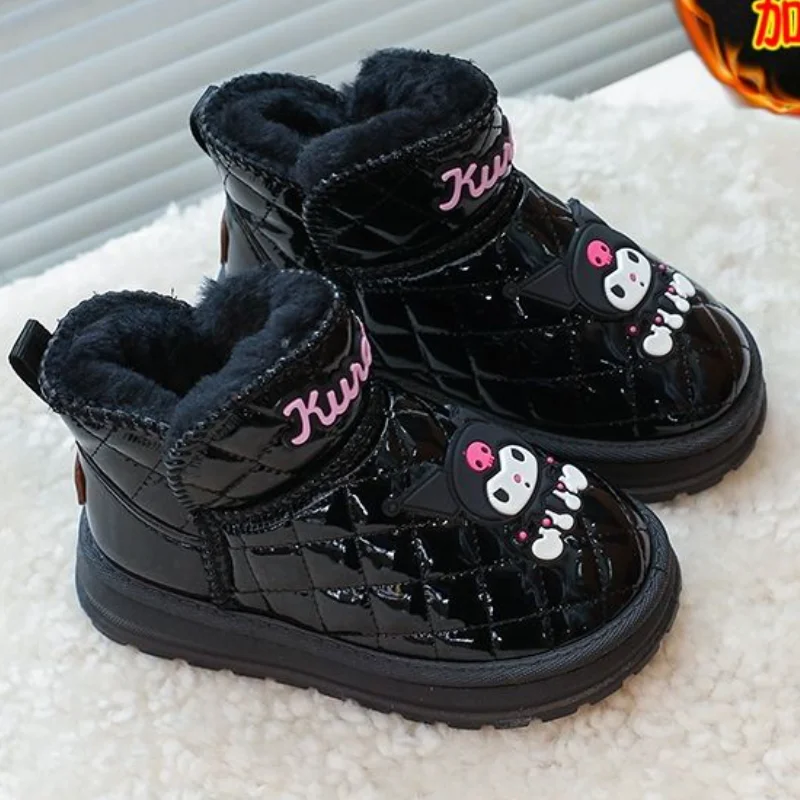 Sanrio Kuromi Snow Boots Martin Boots Girl Thicken Boots Winter Anti-Slip Rubber Sole Hello Kitty Kawaii New Style Christmas