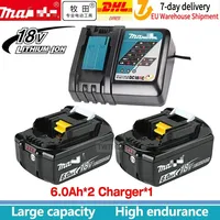 Original Makita BL1860 BL1850B BL1850 BL1840 BL1830 screwdriver battery & charger 18v Replacement Power Tool Batteries.