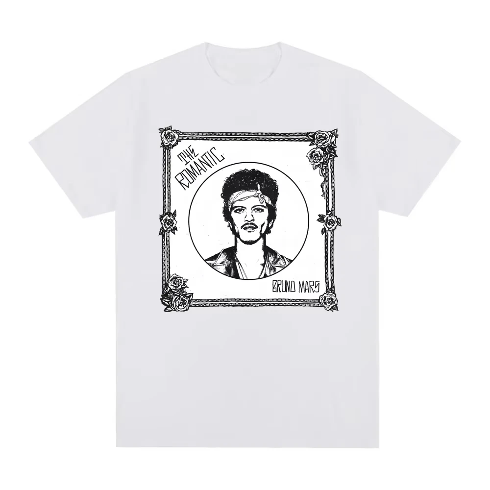 

Новая футболка 2026 года с песней из альбома THE ROMANTIC TEE от Бруно Марса, высококачественная модная футболка из 100% хлопка с круглым вырезом, одежда, футболки