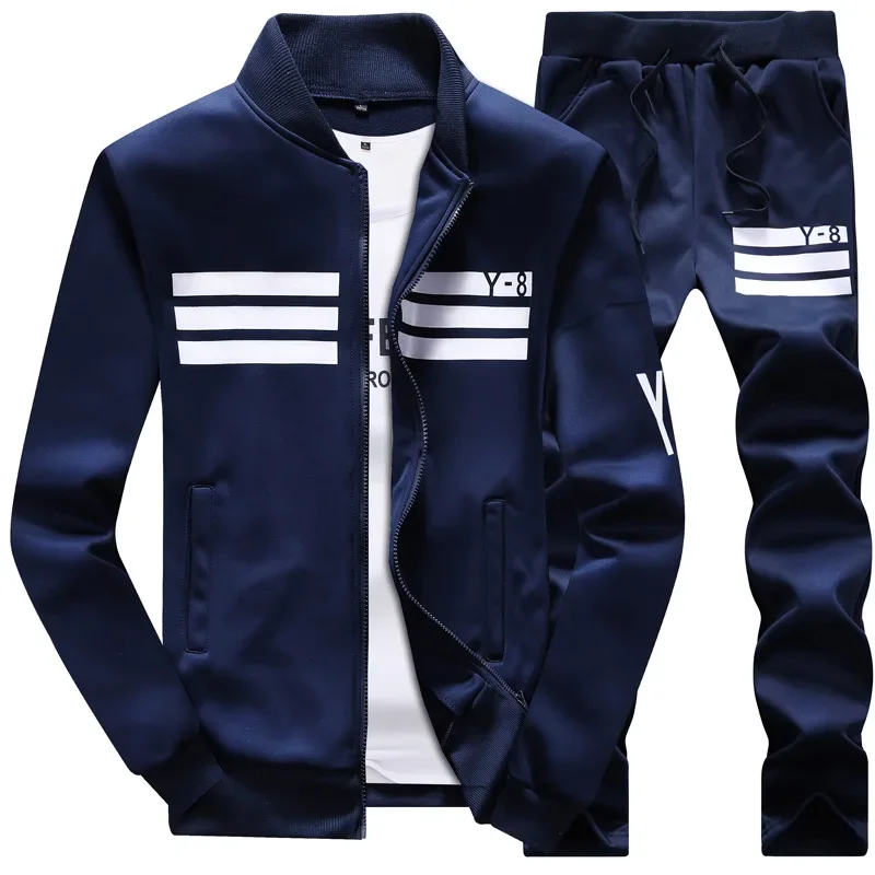 Plus Size 9XL 8XL 7XL Men\'s Sporting Suit Male Tracksuit Men Spring Autumn Casual Sportswear 2 Piece Set Jacket+Pants Clothing