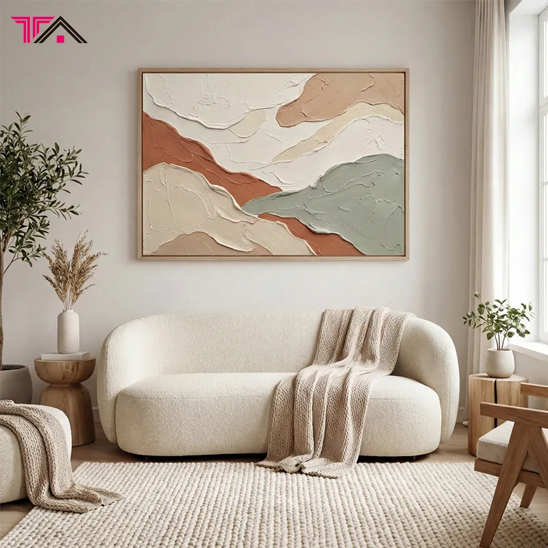 Wabi-Sabi Style Texture Abstract Decorative Hand-Painted Painting Earth Color Textured Background Wall Hanging Canvas Mural