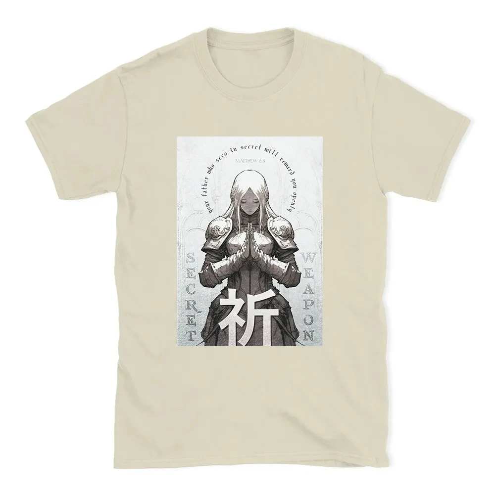 2026 Fashion New Men's T-shirt Street Fashion Retro Dark Gothic Prayer Style Fitness Sports Loose Cotton T-shirt Large Size