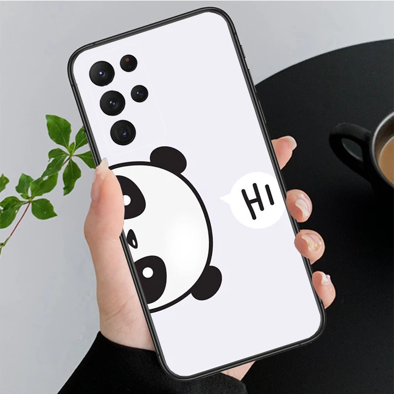 الكرتون الباندا قضية الهاتف لسامسونج غالاكسي A35 A55 A54 A15 A25 A05s A05 A22 A24 A52 A33 A34 M34 M14 M54 M23 Funda