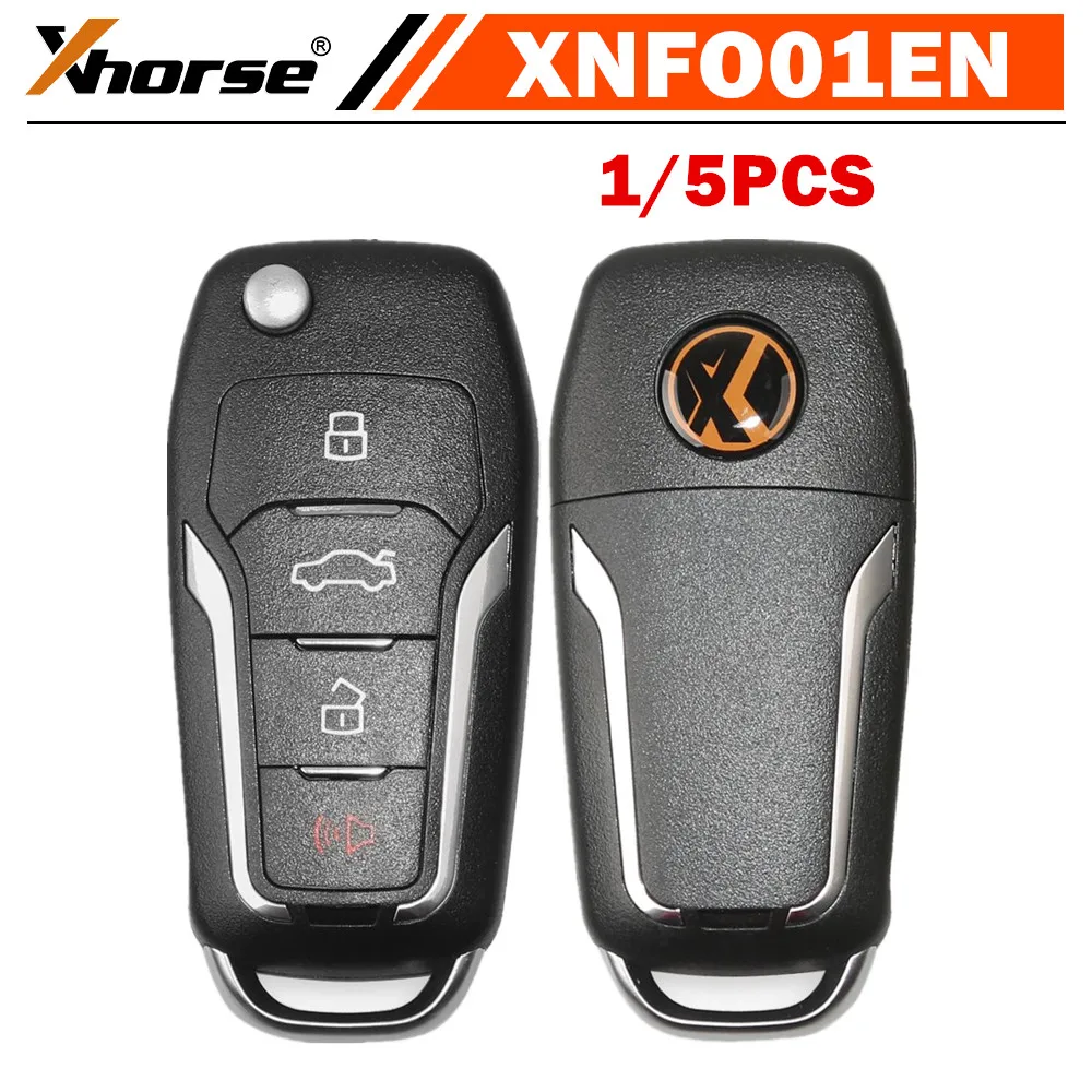 1/5PCS Xhorse XNFO01EN Universal Remote Key 4 Buttons Wireless For Ford English Version