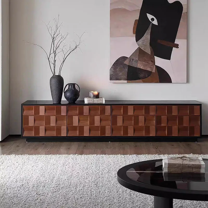 Aesthetic Brown Luxury Tv Cabinet Office Classic Clearance Sale Wood Tv Cabinet Modern Designer Fernsehtisch Furniture Home