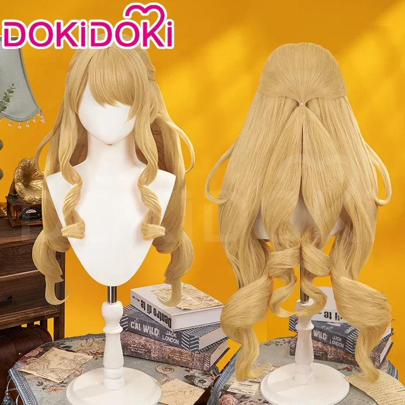 IN STOCK Game Genshin Impact DokiDoki Women Blond Long Hair Fontaine Free Wig Cap Navia Sunglasses MN10