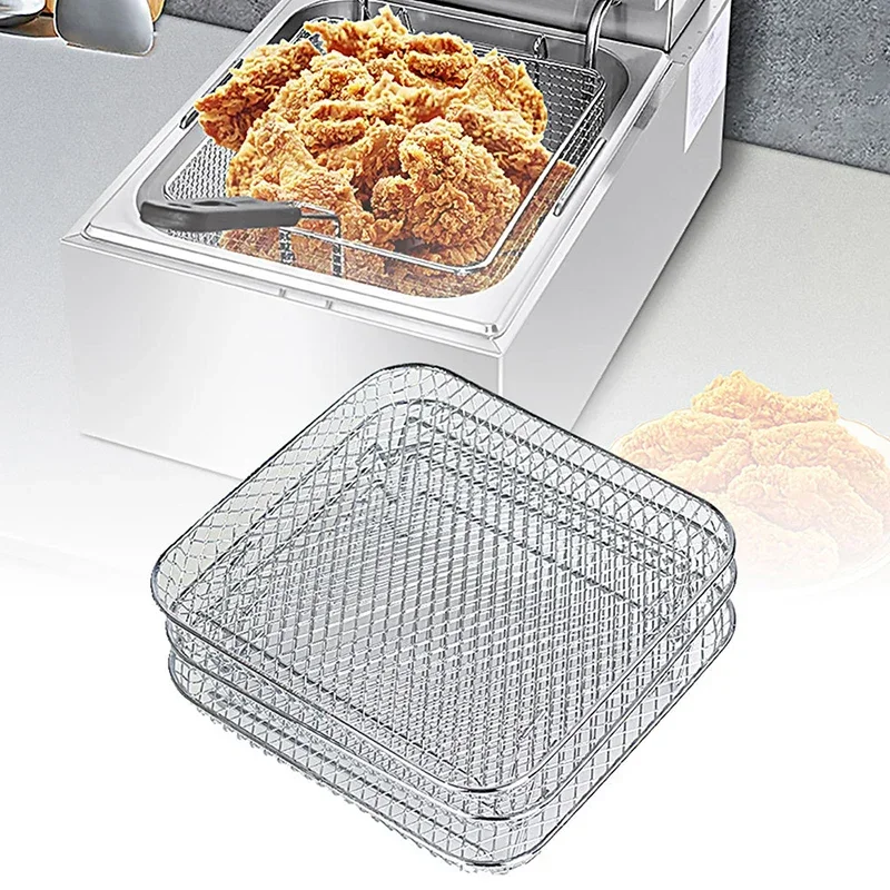 Air Fryer Rack 3-Layers Stackable Grid Anti-Corrosion Household Gadgets For Home Baking Outdoor Camping Barbecue